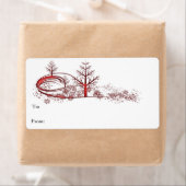 Rote Schneeflocken-Baummarke (Insitu)