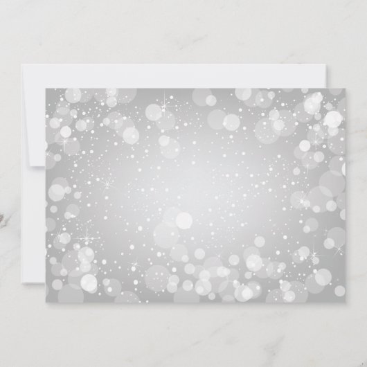 Rote Schneeflocken Bokeh Feiertag Einladung (Rückseite)