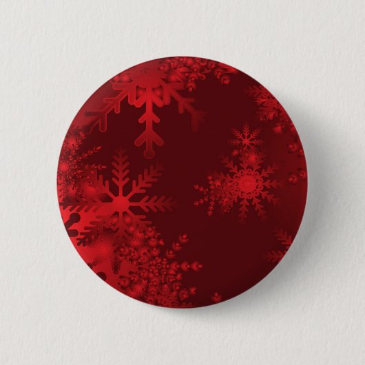 Rote Schneeflocken Button (Vorderseite)