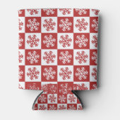 Rote Schneeflocken Dosenkühler (Vorderseite)