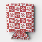 Rote Schneeflocken Dosenkühler (Rückseite)