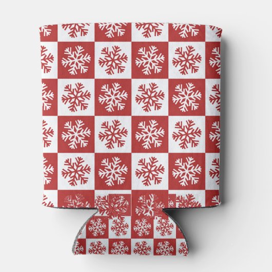 Rote Schneeflocken Dosenkühler (Rückseite)