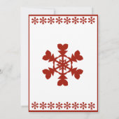 Rote Schneeflocken Einladung (Rückseite)