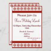 Rote Schneeflocken Einladung (Vorne/Hinten)