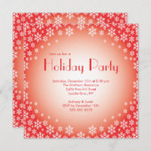 Rote Schneeflocken Einladung zur Feier (Vorne/Hinten)