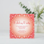 Rote Schneeflocken Einladung zur Feier (Stehend Vorderseite)