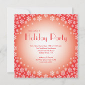 Rote Schneeflocken Einladung zur Feier (Vorderseite)