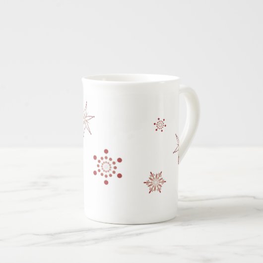 Rote Schneeflocken| Espresso-Tasse Porzellantasse (Vorderseite Rechts)