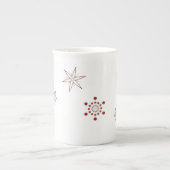 Rote Schneeflocken| Espresso-Tasse Porzellantasse (Vorderseite)