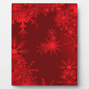 Rote Schneeflocken Fotoplatte