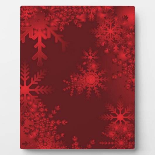 Rote Schneeflocken Fotoplatte (Vorderseite)