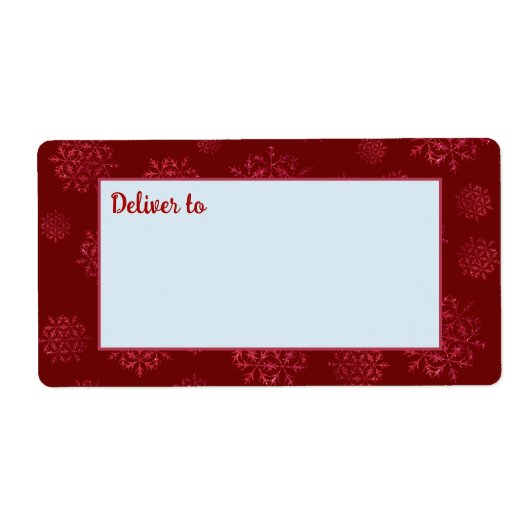Rote Schneeflocken für den Versand von Etiketten (Vorne)