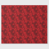 Rote Schneeflocken Geschenkpapier (Flach)