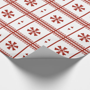 Rote Schneeflocken Geschenkpapier