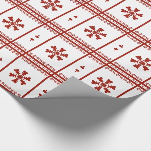 Rote Schneeflocken Geschenkpapier (Ecke)