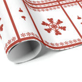 Rote Schneeflocken Geschenkpapier (Rolleneckpunkt)