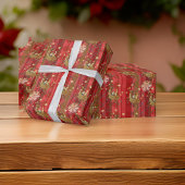 Rote Schneeflocken Geschenkpapier