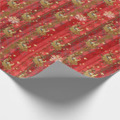 Rote Schneeflocken Geschenkpapier (Ecke)