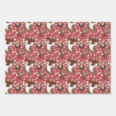 Rote Schneeflocken Geschenkpapier Set (Vorderseite)