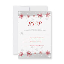 Rote Schneeflocken & graue Sterne Hochzeit RSVP