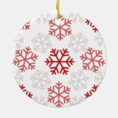 Rote Schneeflocken Holidays Weißer Keramik Ornament (Hinten)