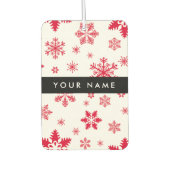Rote Schneeflocken, Ihr Name, Personalisieren Autolufterfrischer (Vorderseite)