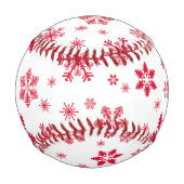 Rote Schneeflocken, Ihr Name, Personalisieren Baseball (Vorderseite)