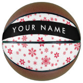 Rote Schneeflocken, Ihr Name, Personalisieren Basketball (Vorderseite)