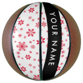 Rote Schneeflocken, Ihr Name, Personalisieren Basketball (Vertikal)
