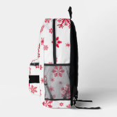 Rote Schneeflocken, Ihr Name, Personalisieren Bedruckter Rucksack (Rechts)