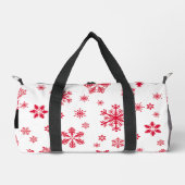 Rote Schneeflocken, Ihr Name, Personalisieren Duffle Bag (Vorderseite)