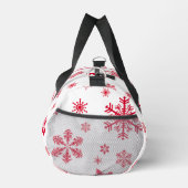 Rote Schneeflocken, Ihr Name, Personalisieren Duffle Bag (Rechts)