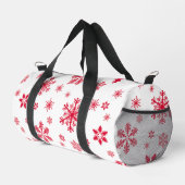 Rote Schneeflocken, Ihr Name, Personalisieren Duffle Bag (Rechte Ecke)