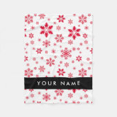 Rote Schneeflocken, Ihr Name, Personalisieren Fleecedecke (Vorderseite)
