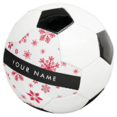 Rote Schneeflocken, Ihr Name, Personalisieren Fußball (Dreiviertel)