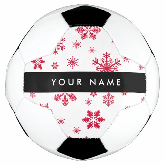 Rote Schneeflocken, Ihr Name, Personalisieren Fußball (Vorderseite)