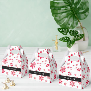 Rote Schneeflocken, Ihr Name, Personalisieren Geschenkschachtel