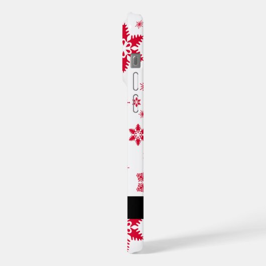 Rote Schneeflocken, Ihr Name, Personalisieren iPhone Hülle (Linke Seite)