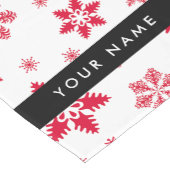 Rote Schneeflocken, Ihr Name, Personalisieren Kurzer Tischläufer (Ecke)