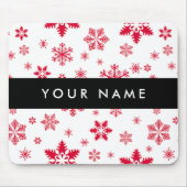 Rote Schneeflocken, Ihr Name, Personalisieren Mousepad (Vorne)