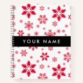 Rote Schneeflocken, Ihr Name, Personalisieren Notizblock (Vorderseite)