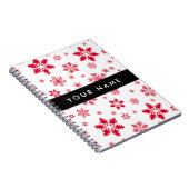 Rote Schneeflocken, Ihr Name, Personalisieren Notizblock (Rechte Seite)