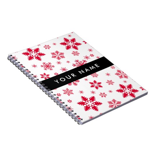 Rote Schneeflocken, Ihr Name, Personalisieren Notizblock (Rechte Seite)