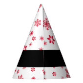 Rote Schneeflocken, Ihr Name, Personalisieren Partyhütchen (Rückseite)