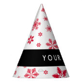 Rote Schneeflocken, Ihr Name, Personalisieren Partyhütchen (Links)