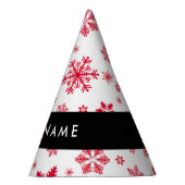 Rote Schneeflocken, Ihr Name, Personalisieren Partyhütchen (Rechts)