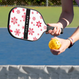 Rote Schneeflocken, Ihr Name, Personalisieren Pickleball Schläger