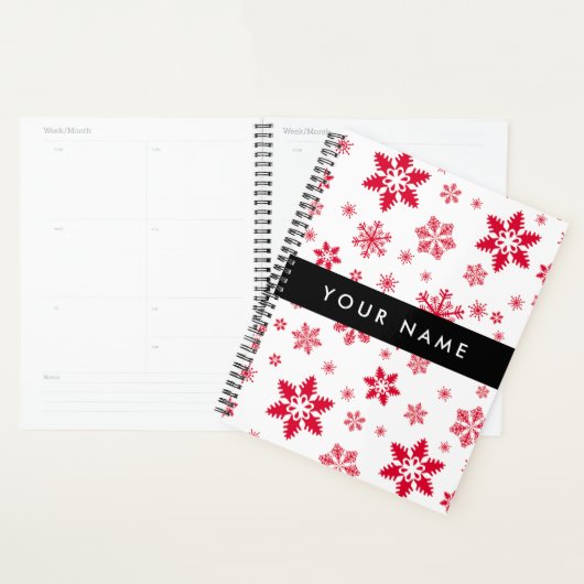 Rote Schneeflocken, Ihr Name, Personalisieren Planer (Anzeige)