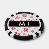 Rote Schneeflocken, Ihr Name, Personalisieren Pokerchips (Einzeln)