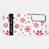 Rote Schneeflocken, Ihr Name, Personalisieren Samsung Galaxy Hülle (Rückseite (Horizontal))